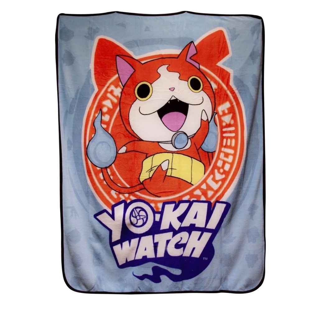 Yo-Kai Watch Jibanyan Microfiber Fleece Throw Blanket 50x60 Blue Orange New